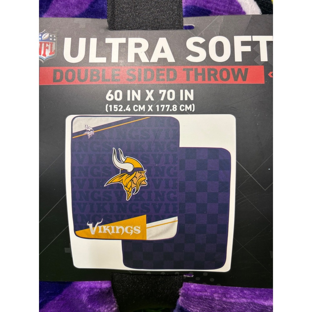 NFL Minnesota Vikings Ultra Soft Double Sided Throw Blanket 60x70‎ Purple Gold